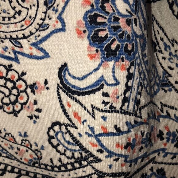 Pendleton LP Navy Blue Black Coral Button Front Paisley Cardigan - Picture 4 of 8